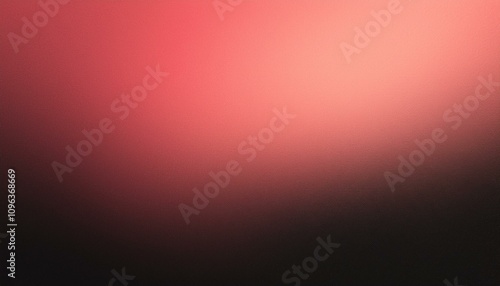 Abstract background, Coral pink and black gradient background with light leak and grainy texture.