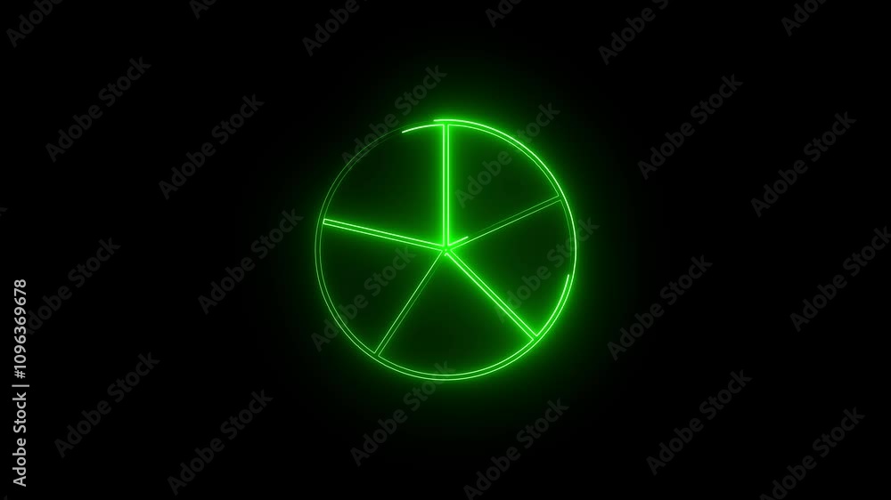 Neon light glowing rainbow circle animation on black background. Neon Symbol on black background. Neon light glowing rainbow circle animation on black background. Neon Symbol on black background.