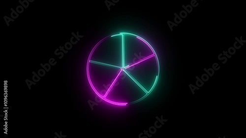 Wallpaper Mural Neon light glowing rainbow circle animation on black background. Neon Symbol on black background. Torontodigital.ca
