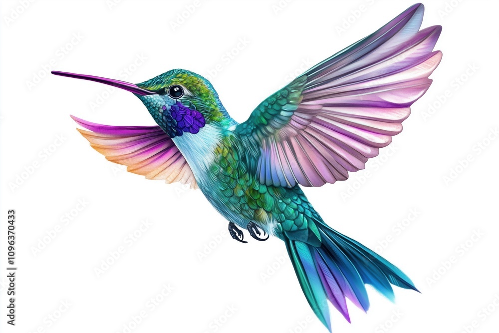 Obraz premium Vibrant hummingbird tattoo with contrasting tones