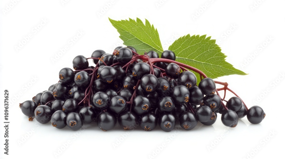 Fresh Elderberries with Leaves - A Nature's Gift Fresh Elderberries with Leaves - A Nature's Gift