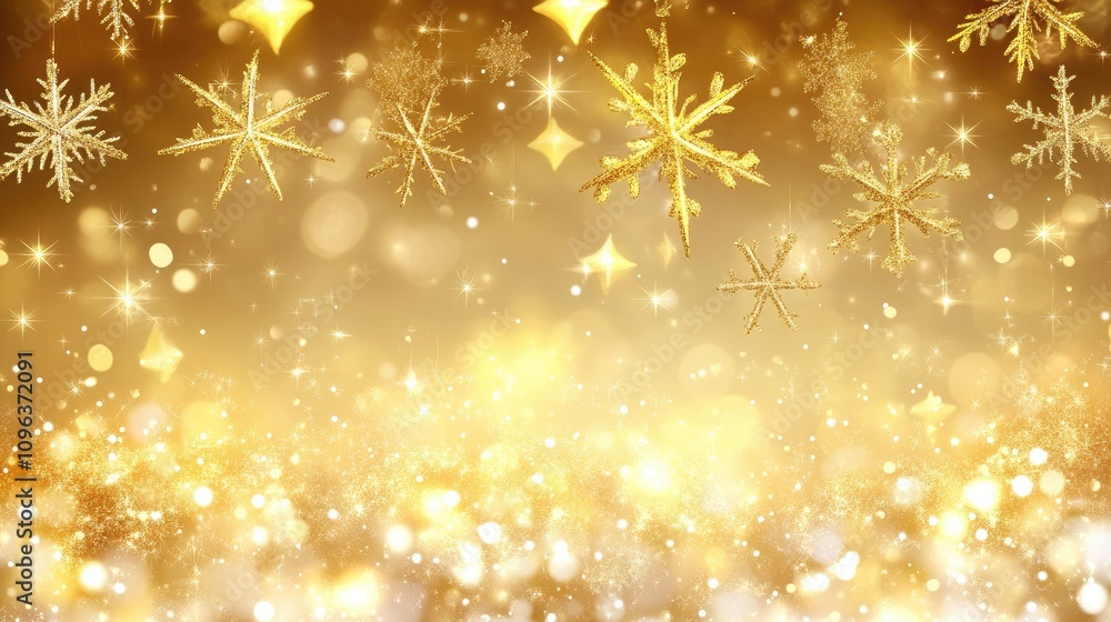 Radiant golden Christmas lights and particles forming a magical festive background for web design or seasonal greetings. Radiant golden Christmas lights and particles forming a magical festive background for web design or seasonal greetings.