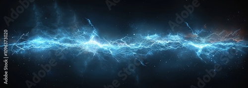 Abstract Blue Lightning and Stars