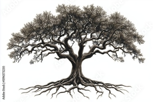 Elegant tattoo of a tree with realistic details