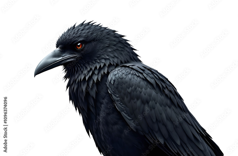 Fototapeta premium black raven on a isolated background