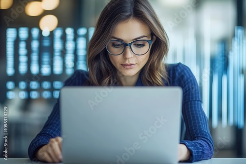 Professional Female Advisor Working on Laptop