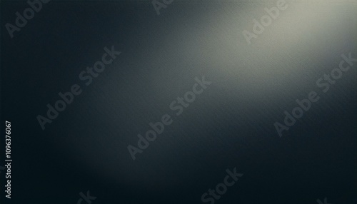 Abstract background, Dark slate gray and black gradient background with light leak and grainy texture.