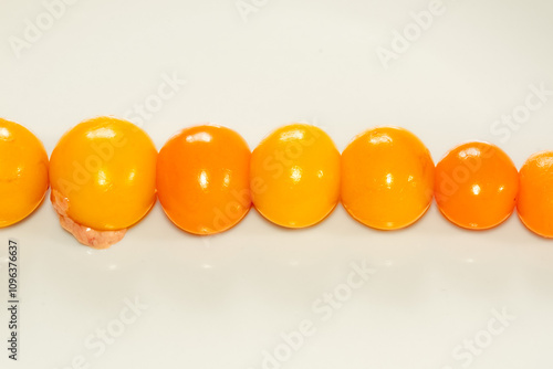 Unlaid chicken eggs isolated in white photo