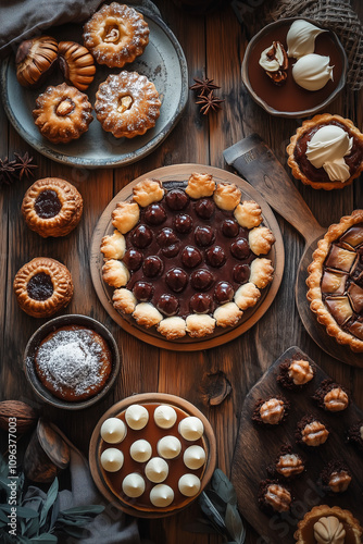 Chestnut Pastries with Whipped Cream and Caramel