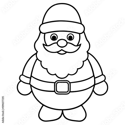 santa claus cartoon coloring vector illustration line art,transparent background