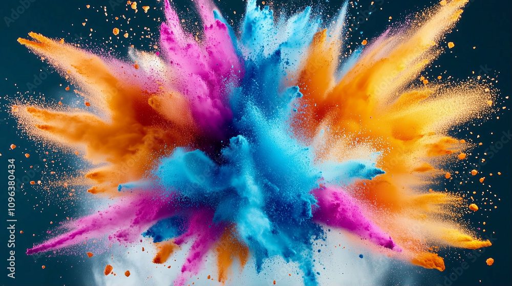 Color explosion graphic background with vibrant bright hues and dynamic swirling patterns Color explosion graphic background with vibrant bright hues and dynamic swirling patterns
