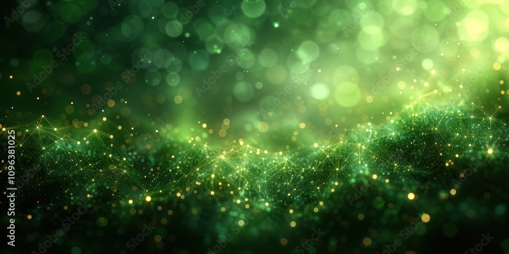 Abstract Green and Gold Digital Landscape Abstract Green and Gold Digital Landscape