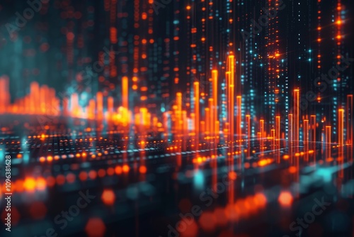 Wallpaper Mural Digital data visualization with vibrant colors and light patterns in a futuristic setting Torontodigital.ca