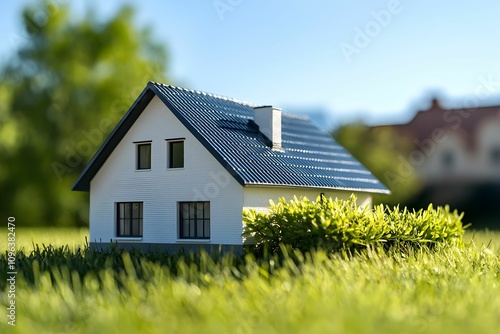 Wallpaper Mural Miniature house model showcases detailed architecture in sunlight Torontodigital.ca