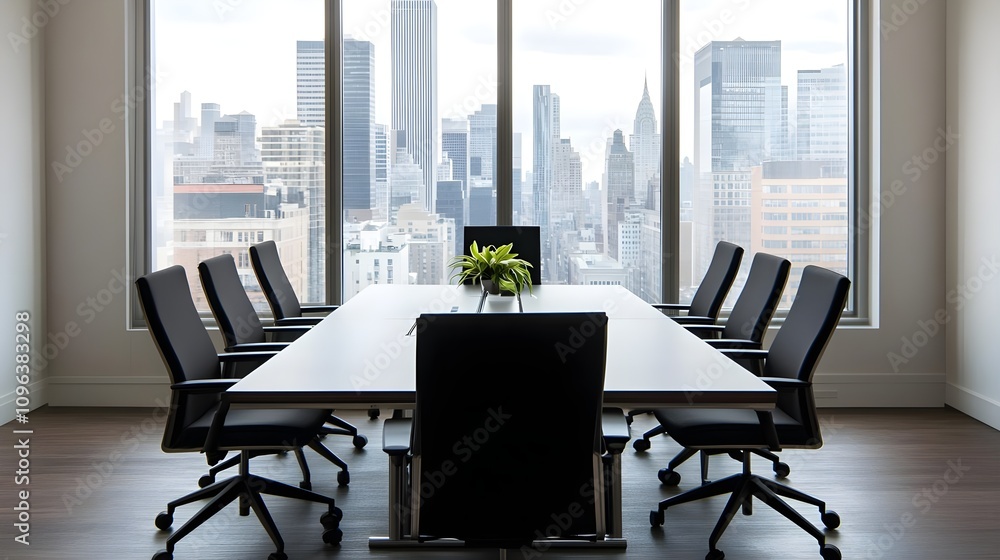 Fototapeta premium Modern Conference Room City View