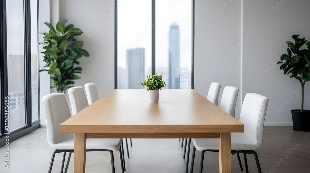 Fototapeta premium Modern Conference Table Office Interior