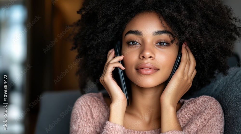 Fototapeta premium Professional Support Agent Engaged in Phone Consultation