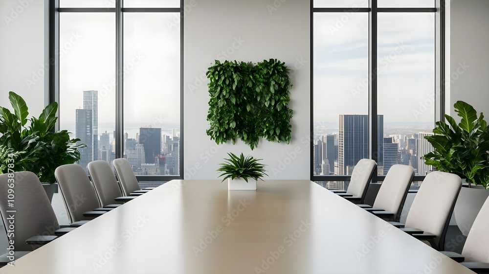 Modern Office Meeting Room City View