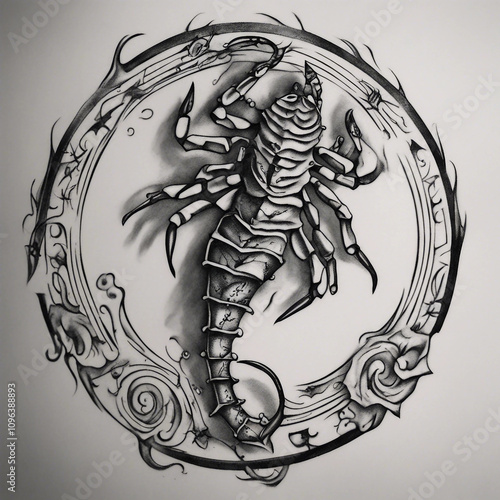 scorpion tattoo illustration photo