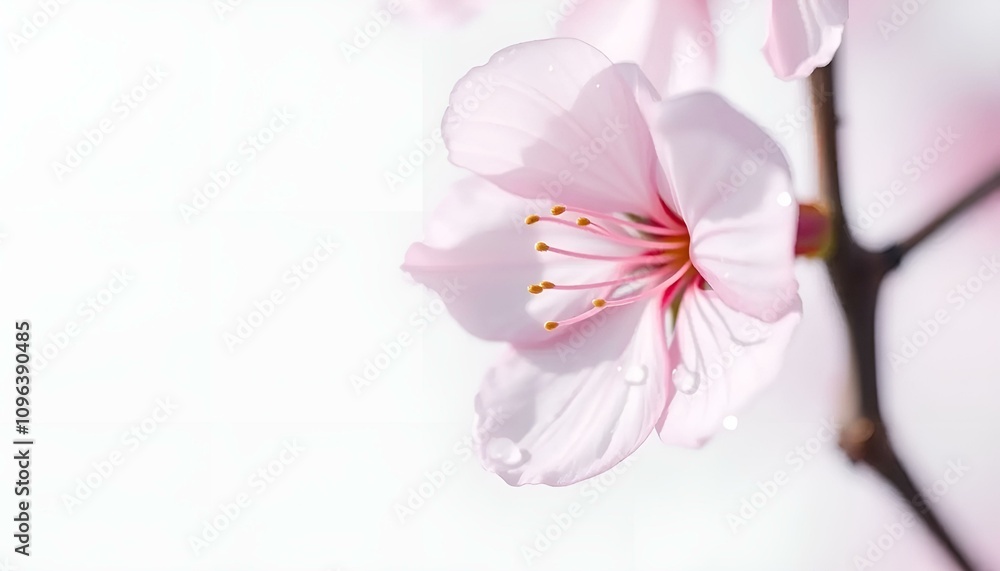 Delicate cherry blossom flower isolated on a white background
Delicate cherry blossom flower isolated on a white background