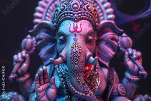 Wallpaper Mural Greeting card with bright holiday composition for Ganesh Chaturthi Torontodigital.ca