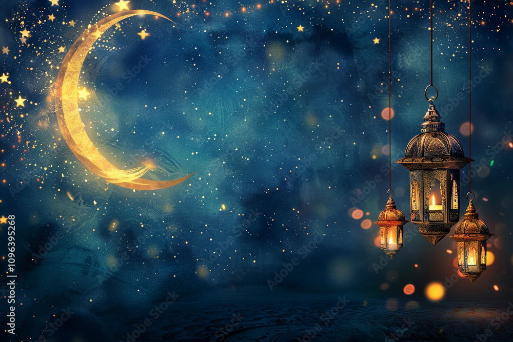 Beautiful greeting card with holiday composition for celebrate Ramadan Beautiful greeting card with holiday composition for celebrate Ramadan