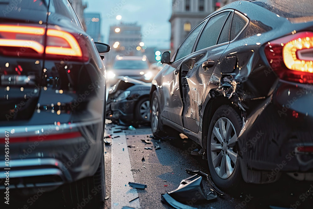 Collision of vehicles involved in major accident on road with major damage Collision of vehicles involved in major accident on road with major damage