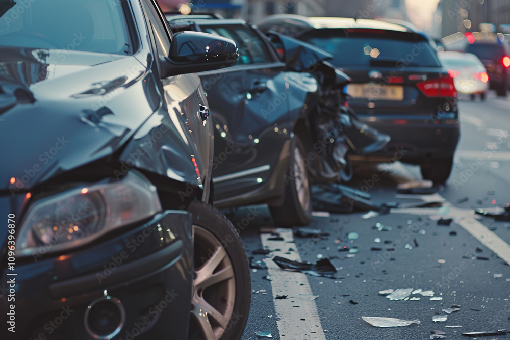 Collision of vehicles involved in major accident on road with major damage Collision of vehicles involved in major accident on road with major damage
