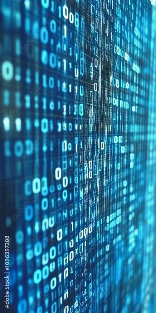 binary blue digital code abstract background, technology hacking concept binary blue digital code abstract background, technology hacking concept