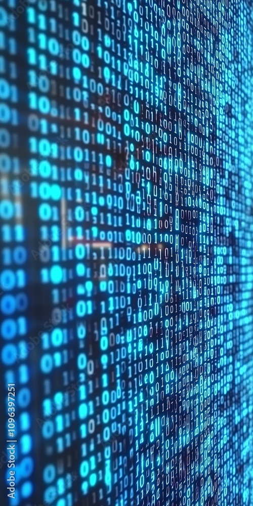 binary blue digital code abstract background, technology hacking concept binary blue digital code abstract background, technology hacking concept