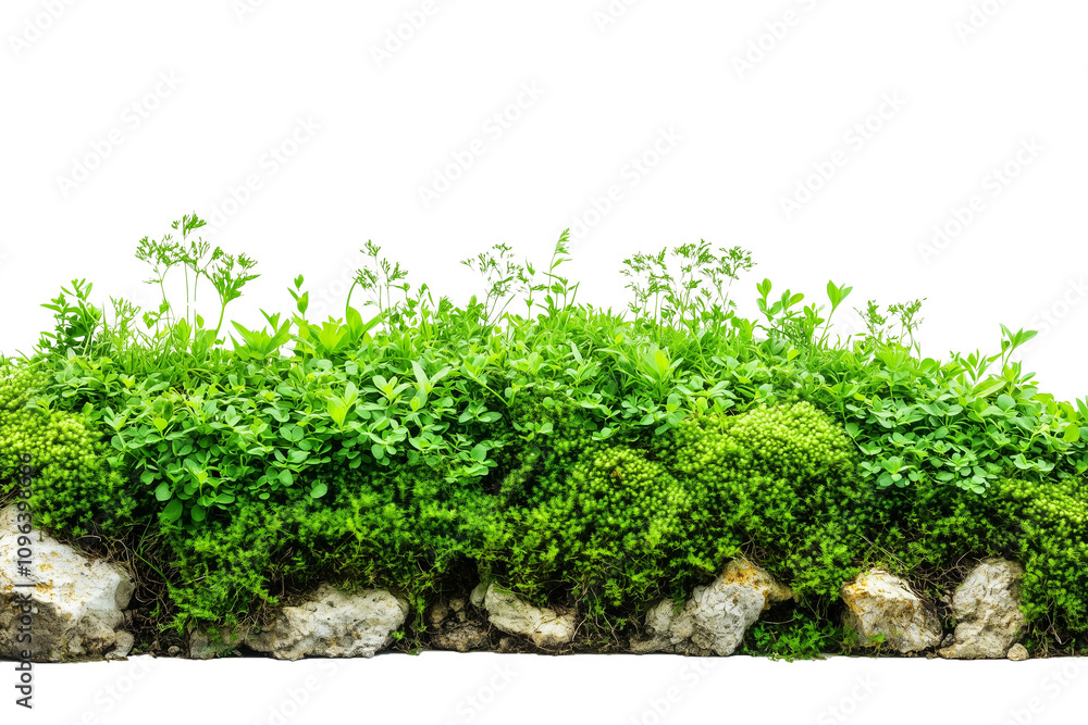 Obraz premium Green hill border nature plant isolated on transparent background