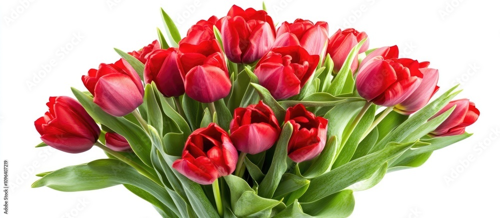 Red tulip bouquet on white background vibrant spring flowers perfect for greeting card designs and floral arrangements Red tulip bouquet on white background vibrant spring flowers perfect for greeting card designs and floral arrangements