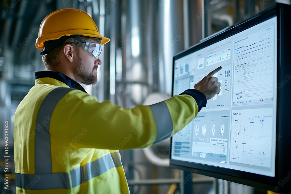 A safety manager using a digital dashboard to monitor real-time workforce safety metrics and risks, symbolizing innovation in workplace safety and risk management.
A safety manager using a digital dashboard to monitor real-time workforce safety metrics and risks, symbolizing innovation in workplace safety and risk management.