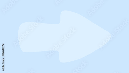 Minimalist light blue background with a large, irregularly drawn arrow pointing to the right with soft edges.