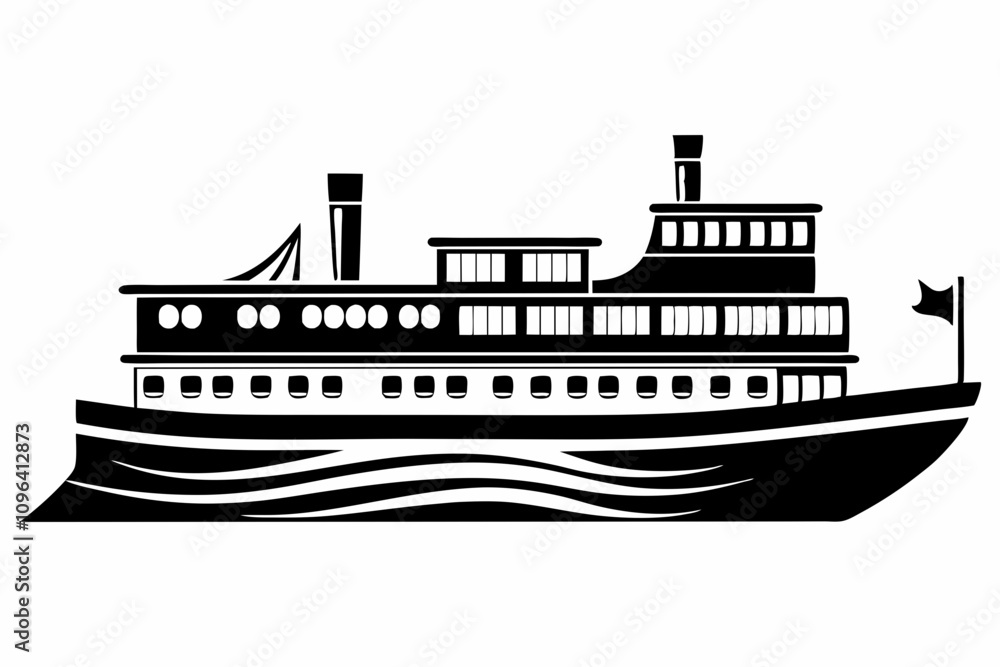 Minimalist Ferry Silhouette Vector Art for Nautical and Maritime Designs
Minimalist Ferry Silhouette Vector Art for Nautical and Maritime Designs