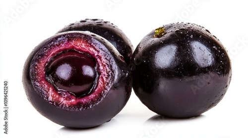 Close-up of Fresh, Juicy, Purple Berries photo