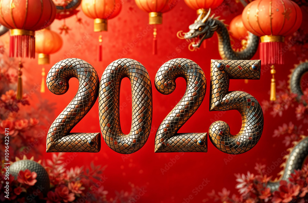 Bright celebration marking the arrival of the lunar new year 2025 with decorative elements and strong cultural symbols Bright celebration marking the arrival of the lunar new year 2025 with decorative elements and strong cultural symbols
