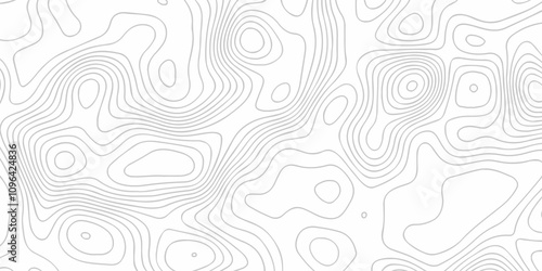 Topographic map background geographic line map with seamless ornament design. The black on white contours topography stylized height of the lines map.	