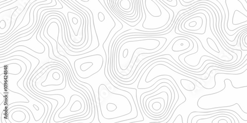 Topographic map background geographic line map with seamless ornament design. The black on white contours topography stylized height of the lines map.	