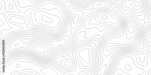 Topographic map background geographic line map with seamless ornament design. The black on white contours topography stylized height of the lines map.	