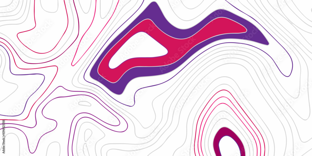 Obraz premium Topographic map background geographic line map with seamless ornament design. The black contours topography stylized height of the lines map.