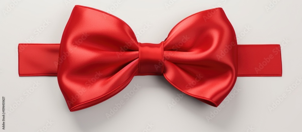 Red satin bow on a smooth surface ideal for festive decorations or fashion styling concepts Red satin bow on a smooth surface ideal for festive decorations or fashion styling concepts