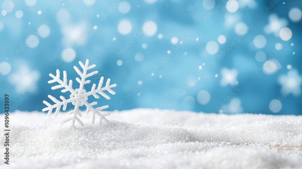 a snowflake on a wooden table covered in snow, with a blurred background The snowflake is the focal point of the image, with the wooden table providing a contrast a snowflake on a wooden table covered in snow, with a blurred background The snowflake is the focal point of the image, with the wooden table providing a contrast
