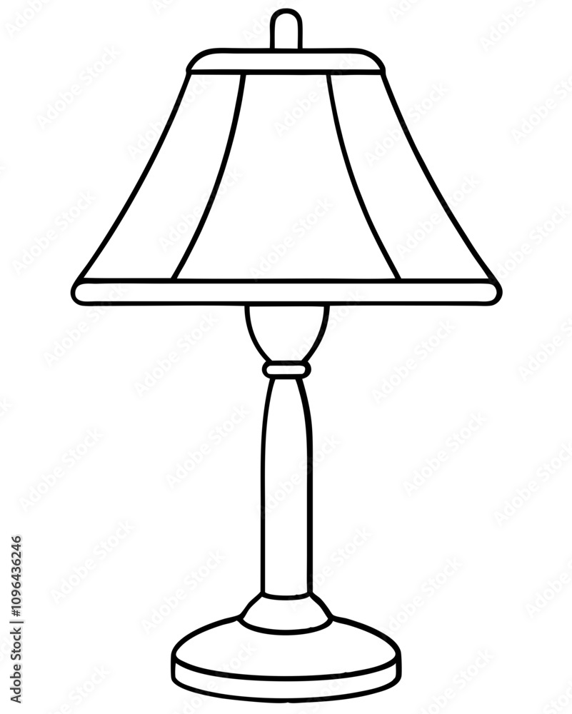 Fototapeta premium table lamp icon vector illustration line art transparent background