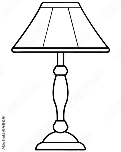 table lamp icon vector illustration line art transparent background