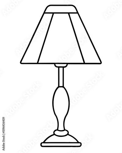 table lamp icon vector illustration line art transparent background