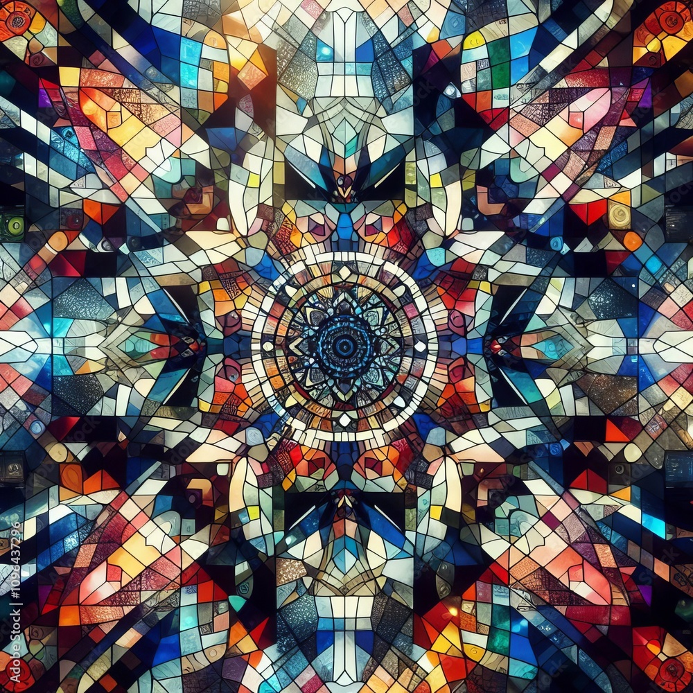 Kaleidoscope effect Depicting fragmented and colorful vision Kaleidoscope effect Depicting fragmented and colorful vision