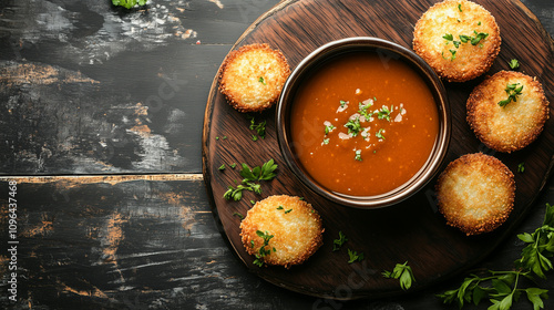 Clapshot with a sprinkle of chives, cozy Scottish kitchen ambiance, inviting and traditional photo