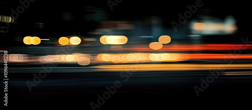 Abstract motion blur of colorful lights creating a dynamic urban night scene with vibrant bokeh effect and streaks of illumination