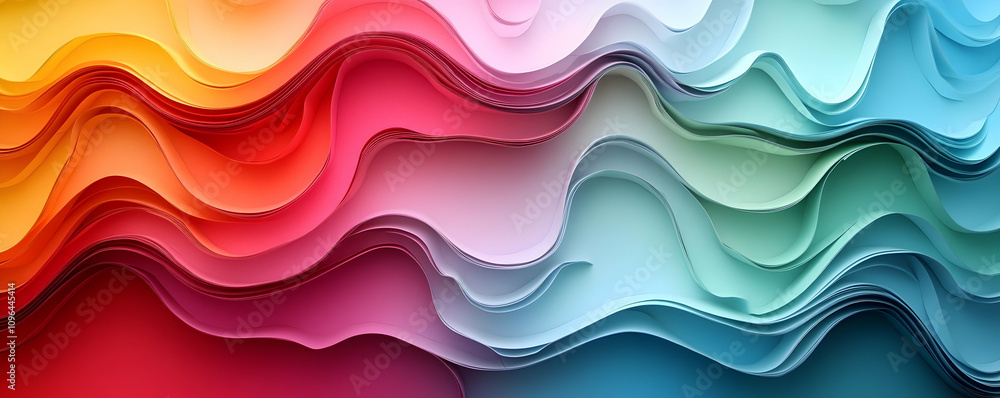 Abstract Colorful Paper Wave Background Illustration Abstract Colorful Paper Wave Background Illustration